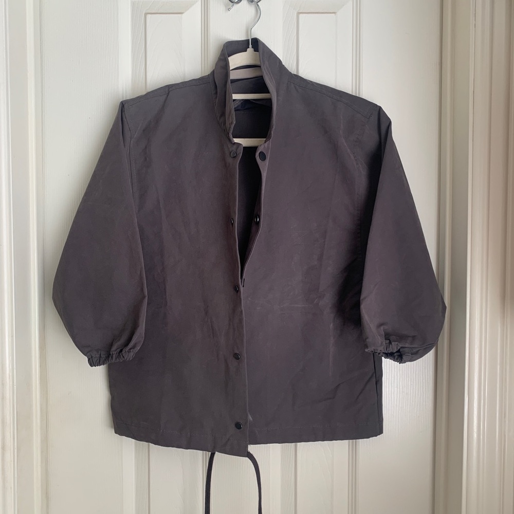 Essentials Kids Windbreaker Jacket in Dark Gray